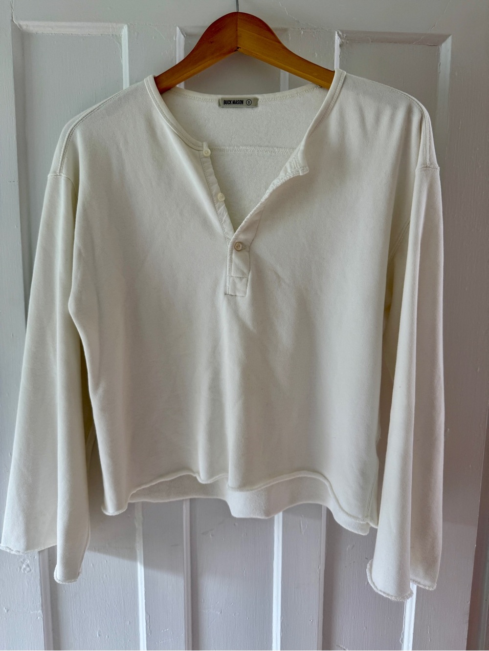 Buck Mason Ivory Henley Long-Sleeve Top